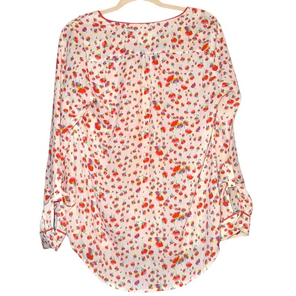 MODCLOTH Podcast Co-Host Floral Blouse Top Falling Blossoms Long Sleeve Medium - Picture 10 of 15